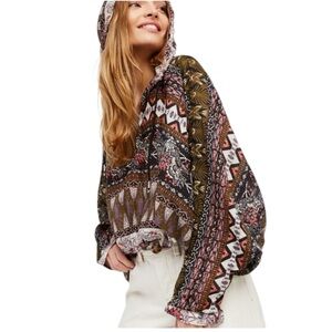 Free People Hold On Tight Cotton Hooded Top